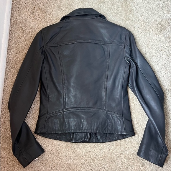 AllSaints Dalby biker jacket anthracite grey US 0/UK4 new with tags - Picture 3 of 11